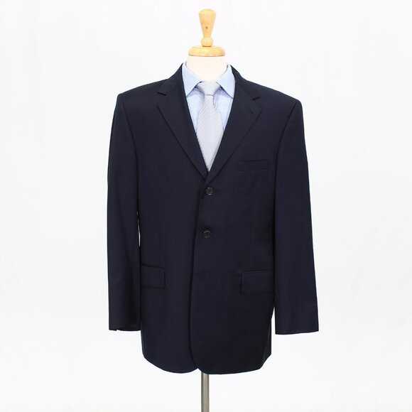 Jos. A. Bank 42R Navy Solid 3-Button Sport Coat Blazer Jacket B373 - Picture 1 of 11